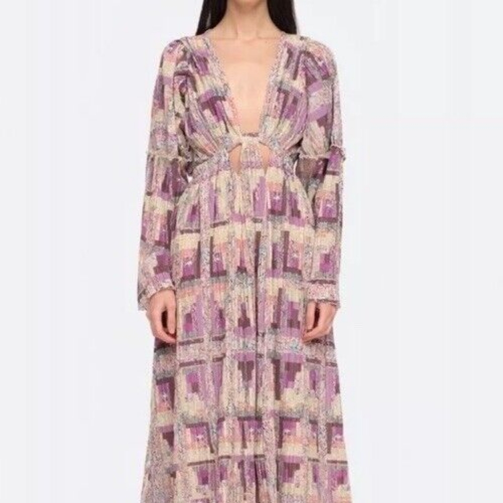 ICONIC Sea New York Naya Patchwork Long Sleeve Dress, Sz L, $489
